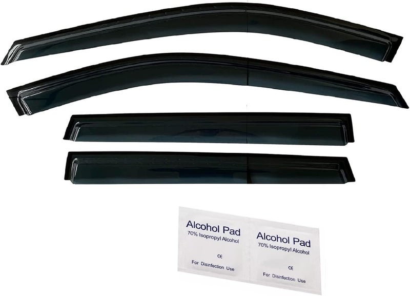Optimal Co 2021-2026 Tape-On Rain Guards for Nissan Rogue Side Window Visor Deflectors S SV SL Platinum Tinted Vent Shade Protectors 2022 2023 2024 2025 - Image 5